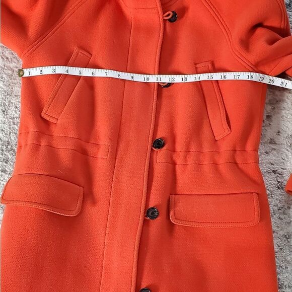 J. Crew Orange Stadium Cloth Nello Gori Wool Blend Coat - Picture 3 of 7